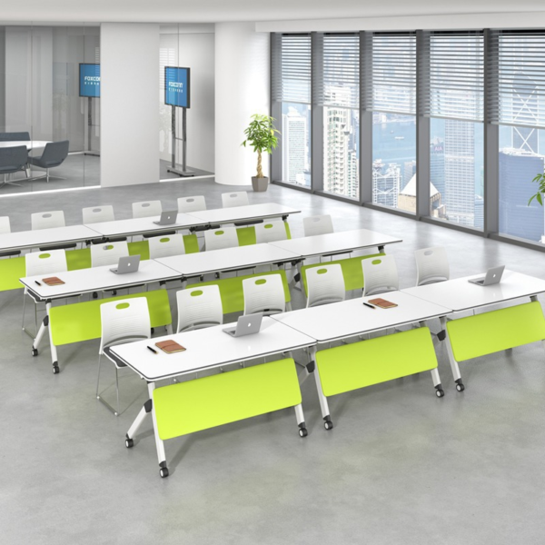 Hot Sale Folding Training Table Sustainable Long Conference Table Top Movable Large Desk Student Guidance Class Table and Chair Combination