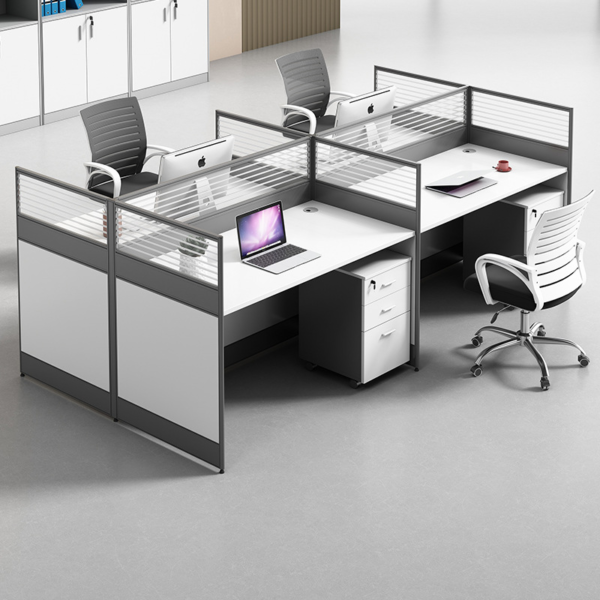 Executive  Office Workstation Full Set Customized Shaped Partition Cubicle with Private Workstation for Office Desks